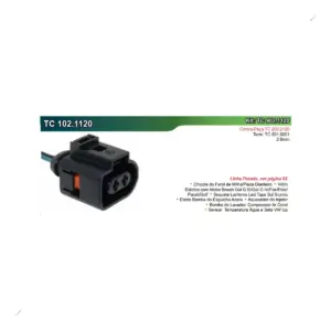 CONECTOR 2vias BOBINA COMPRESSOR DENSO SCROLL/ MAHLE